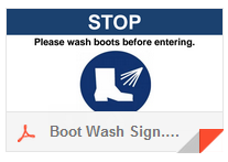 Boot wash sign
