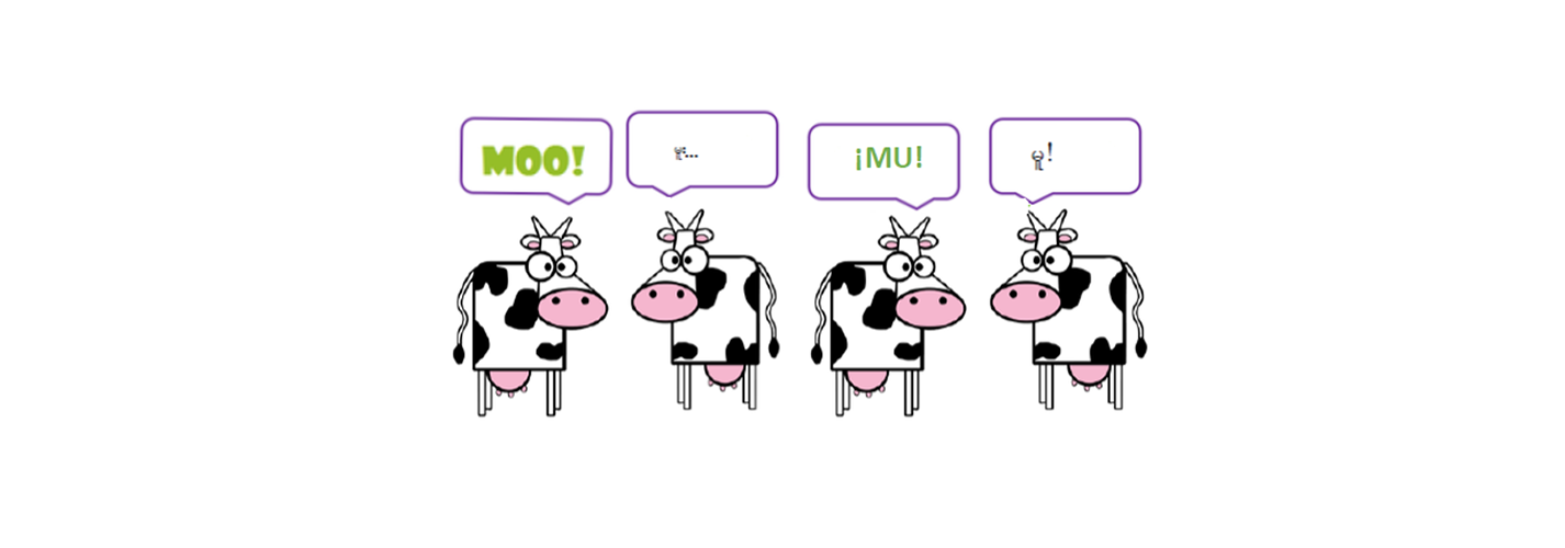 Cows with speech bubbles