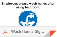 Wash hands sign