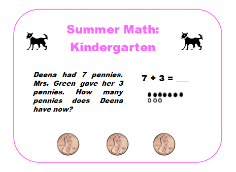 Kindergarten Summer Math Image