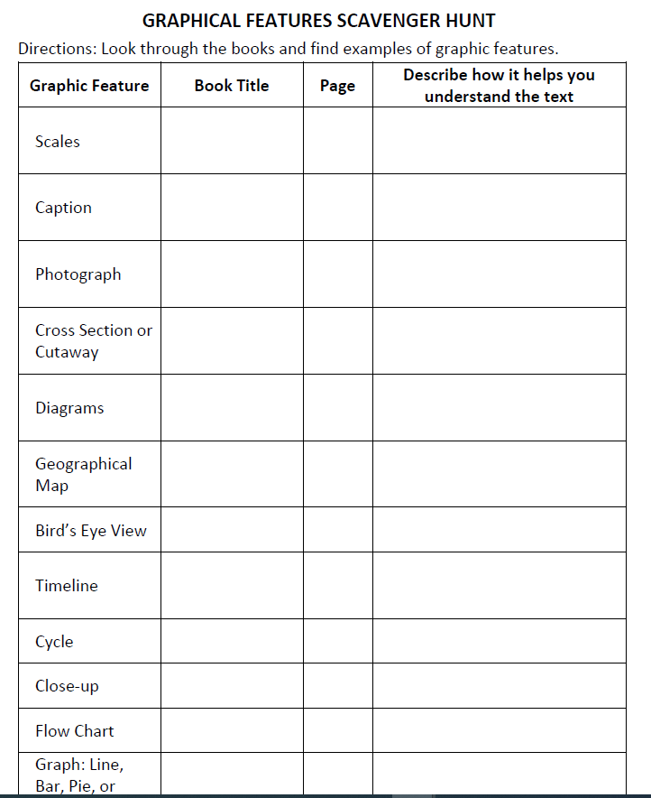 graphical feature scavenger hunt handout image